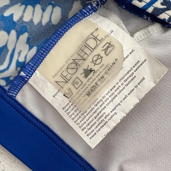 Blue Patterned Swim Top - Picture 2 of 3